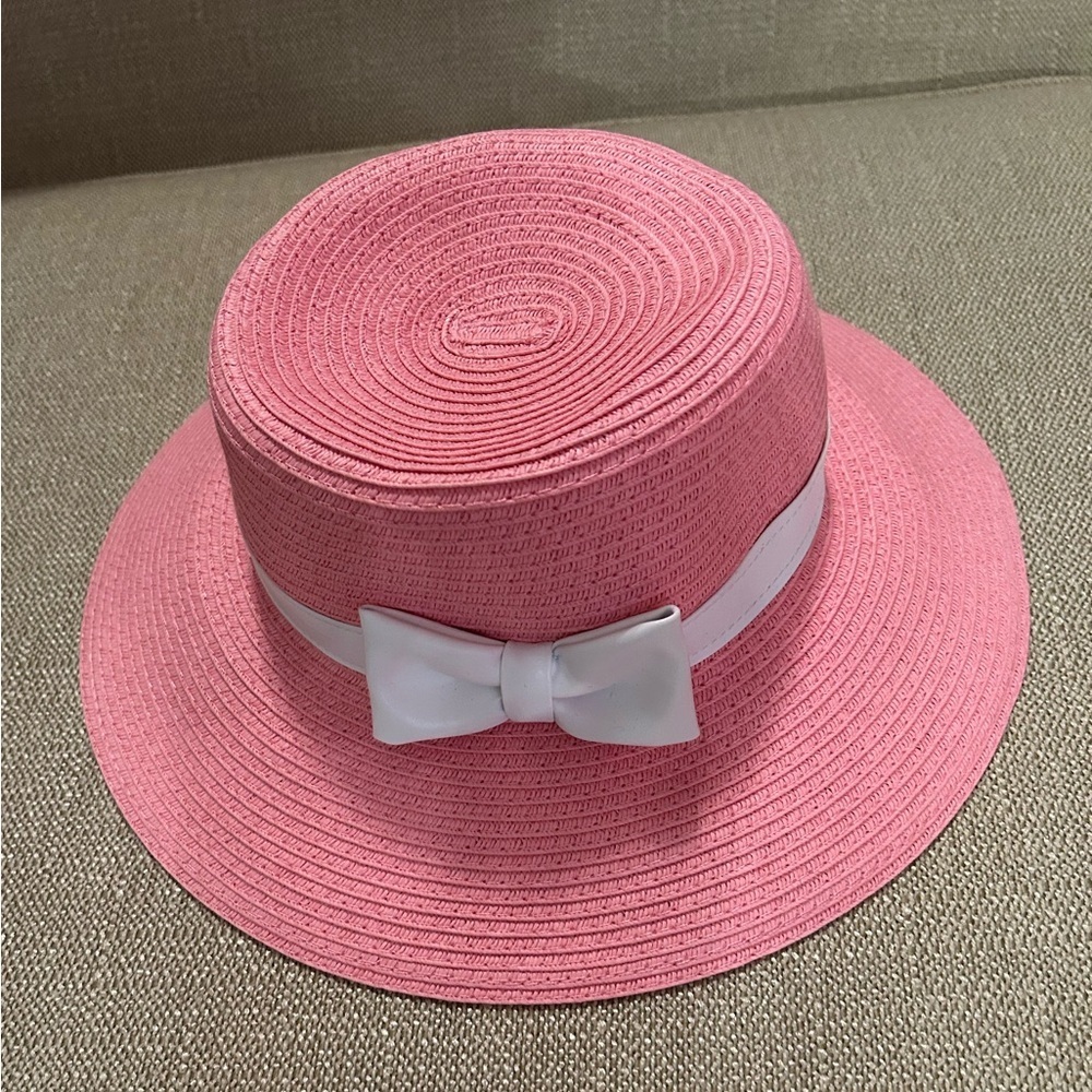 Janie & Jack Pink Kids‎ Hat with White Bow